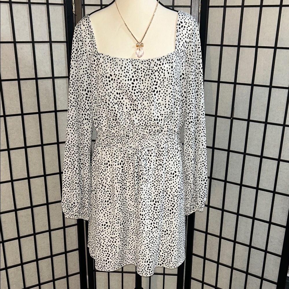 Altar'd State Black and White Long Sleeve Dress